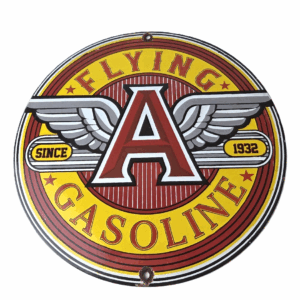 Vintage Flying A Gasoline Sign - Gas Oil Service Station Pump Advertising Sign