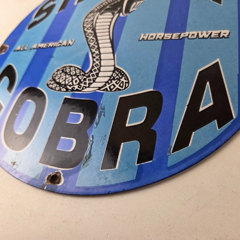 Vintage Ford Motors Porcelain Shelby - All American Gas Pump Automotive Sign - Image 14