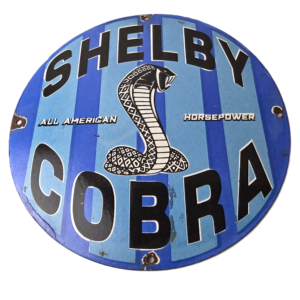 Vintage Ford Motors Porcelain Shelby - All American Gas Pump Automotive Sign