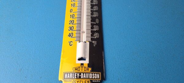 Vintage Harley Davidson Motorcycle Sign Pump Ad Sign on Porcelain Thermometer 305703664377 11