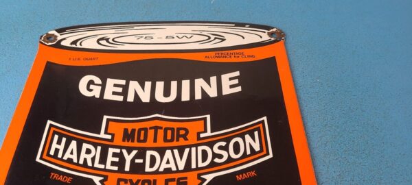 Vintage Harley Davidson Motorcycles Porcelain Motor Oil Quart Can Gas Pump Sign 305366099807 12