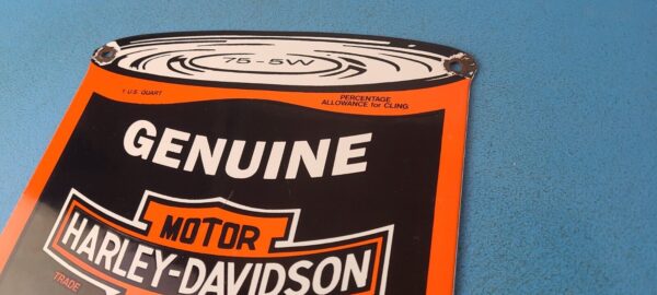 Vintage Harley Davidson Motorcycles Porcelain Motor Oil Quart Can Gas Pump Sign 305366099807 7