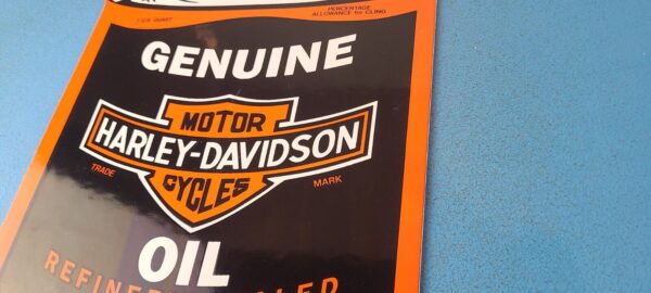 Vintage Harley Davidson Motorcycles Porcelain Motor Oil Quart Can Gas Pump Sign 305366099807 8