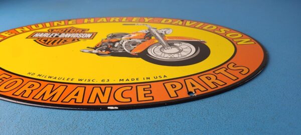 Vintage Harley Davidson Motorcycles Sign Genuine Parts Gas Pump Porcelain Sign 305479657587 10