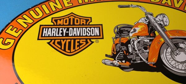 Vintage Harley Davidson Motorcycles Sign Genuine Parts Gas Pump Porcelain Sign 305479657587 3