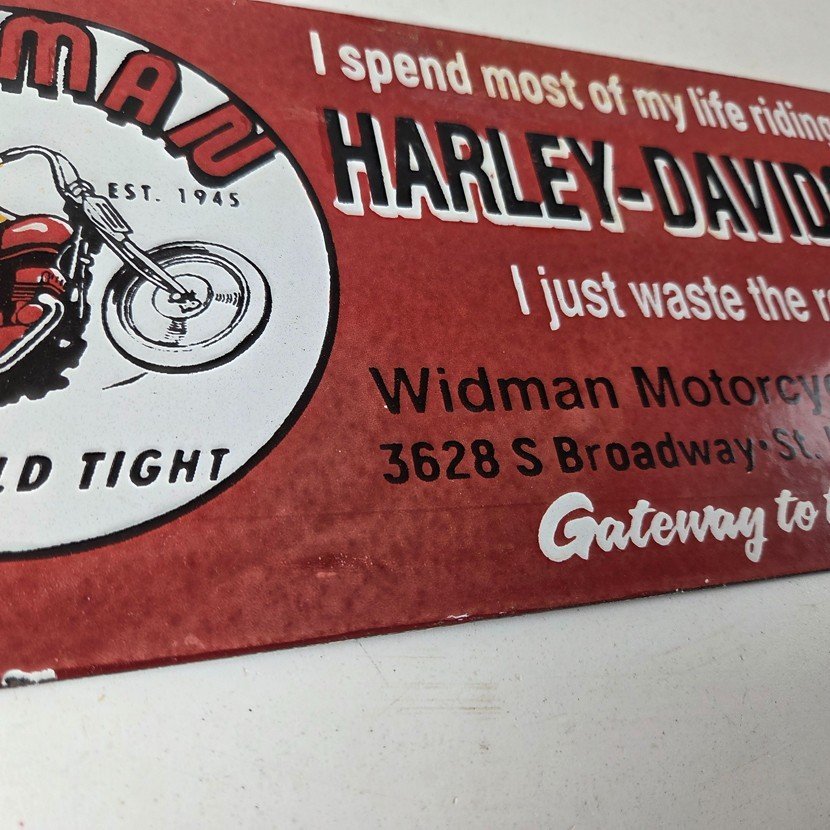 Vintage Harley Davidson Motorcycles Sign - Repair Shop Gas Pump Porcelain Sign - Image 11