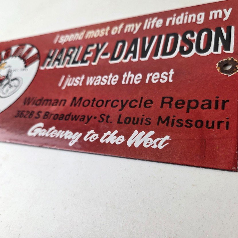 Vintage Harley Davidson Motorcycles Sign - Repair Shop Gas Pump Porcelain Sign - Image 13