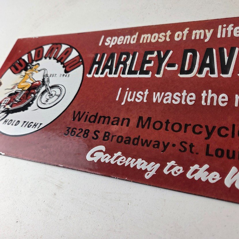 Vintage Harley Davidson Motorcycles Sign - Repair Shop Gas Pump Porcelain Sign - Image 14