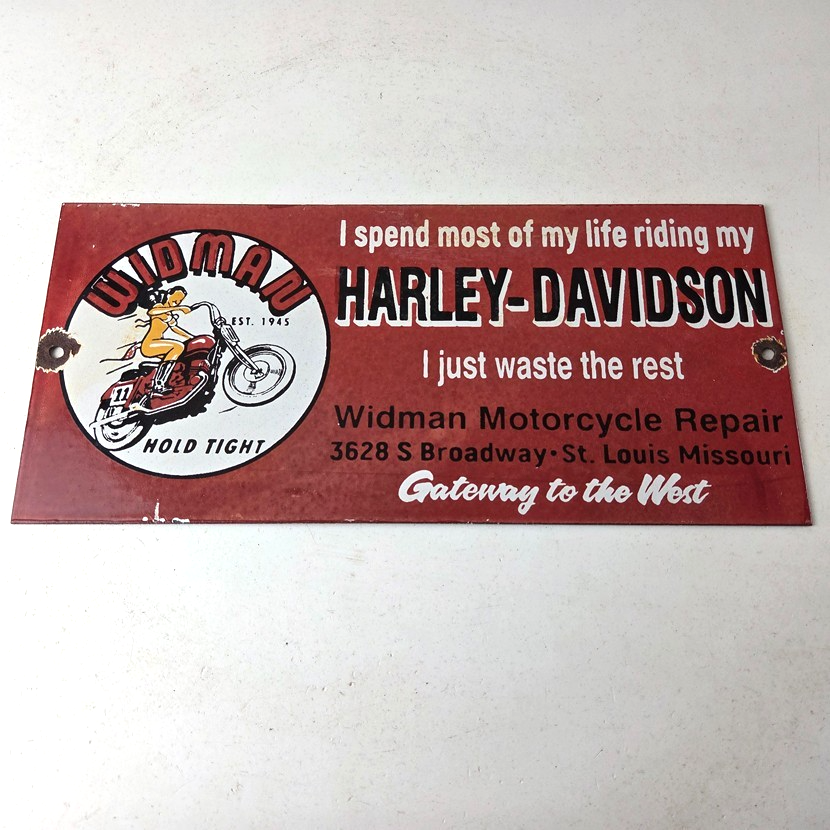 Vintage Harley Davidson Motorcycles Sign - Repair Shop Gas Pump Porcelain Sign - Image 15
