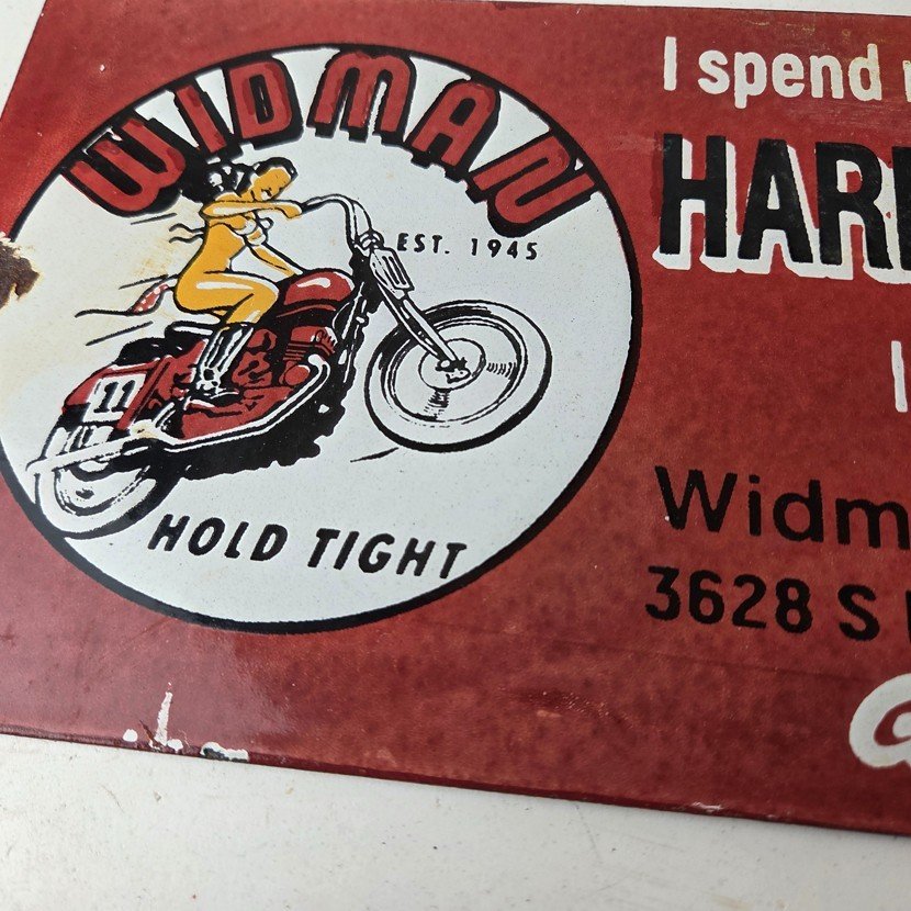 Vintage Harley Davidson Motorcycles Sign - Repair Shop Gas Pump Porcelain Sign - Image 3