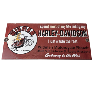 Vintage Harley Davidson Motorcycles Sign - Repair Shop Gas Pump Porcelain Sign
