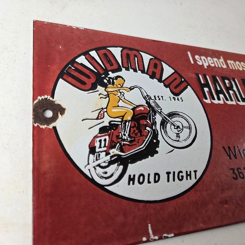 Vintage Harley Davidson Motorcycles Sign - Repair Shop Gas Pump Porcelain Sign - Image 5