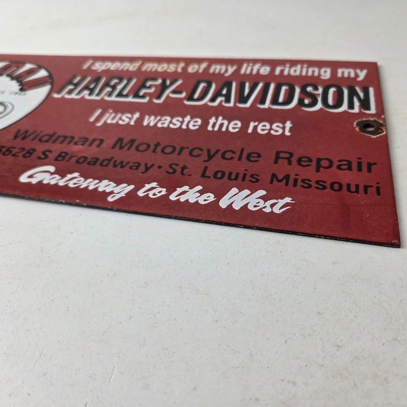 Vintage Harley Davidson Motorcycles Sign - Repair Shop Gas Pump Porcelain Sign - Image 10