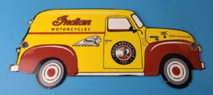 Vintage Indian Motorcycles Porcelain Sign Truck Gas Pump Sign 305859354877