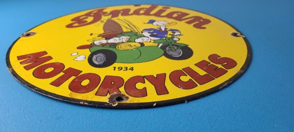 Vintage Indian Motorcycles Sign Donald Duck Porcelain Sign Walt Disney Sign 305890535217 10