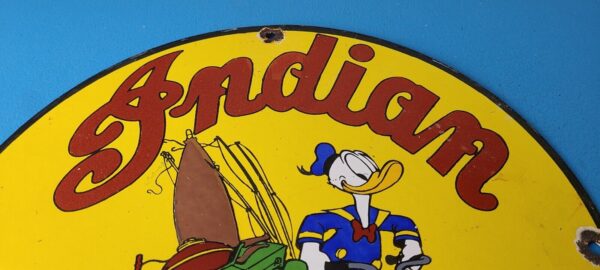 Vintage Indian Motorcycles Sign Donald Duck Porcelain Sign Walt Disney Sign 305890535217 12