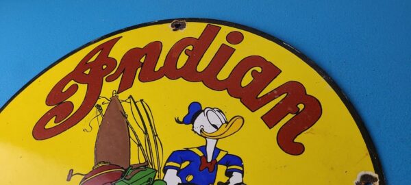 Vintage Indian Motorcycles Sign Donald Duck Porcelain Sign Walt Disney Sign 305890535217 7