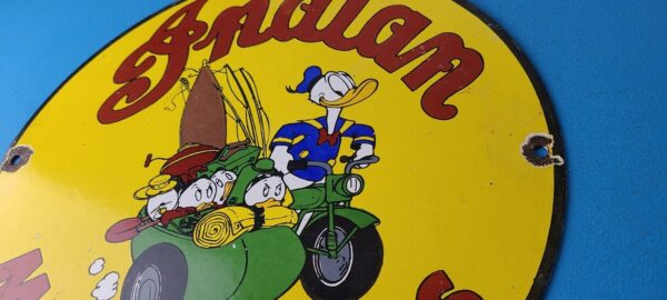 Vintage Indian Motorcycles Sign Donald Duck Porcelain Sign Walt Disney Sign 305890535217 8