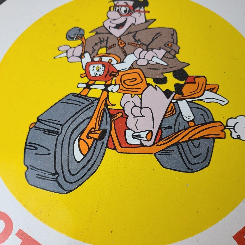 Vintage Indian Motorcycles Sign -Flintstones Bike Sign - Gas Pump Porcelain Sign - Image 4