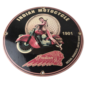 Vintage Indian Motorcycles Sign - Gas Pump Service Station Porcelain Sign