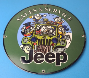 Vintage Jeep Vehicles Porcelain Sign Sales Service Gas Pump Sign 305885431967