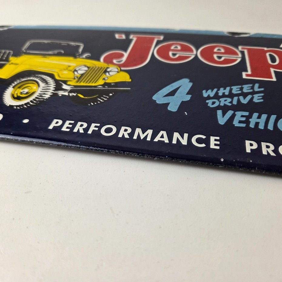 Vintage Jeep Vehicles Sign - Truck Parts 4 Wheel Drive Gas Pump Porcelain Sign - Image 11