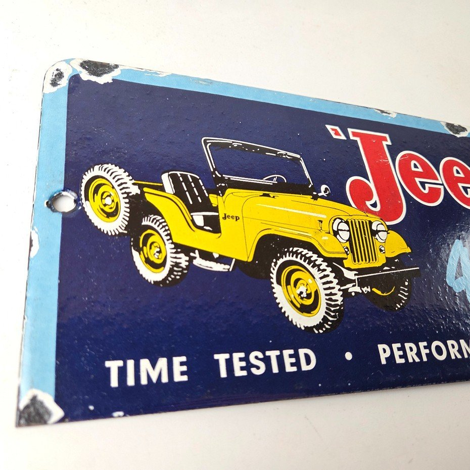 Vintage Jeep Vehicles Sign - Truck Parts 4 Wheel Drive Gas Pump Porcelain Sign - Image 5