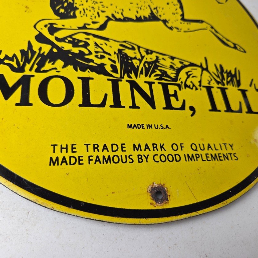 Vintage John Deere Porcelain Farm Sign - Tractor Gas Pump Motor Oil Sign - Image 11