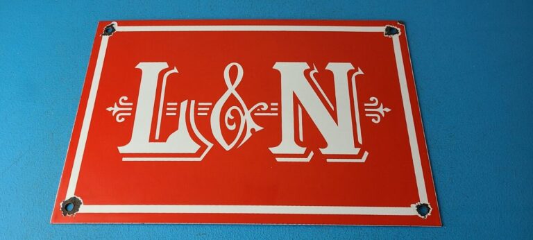 Vintage Louisville Nashville Railroad Sign Trains Railway Porcelain Gas Sign 306073080827