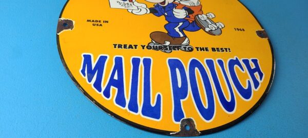 Vintage Mail Pouch Sign Mickey Mouse Tobacco Chew Gas Pump Porcelain Sign 305710701767 6