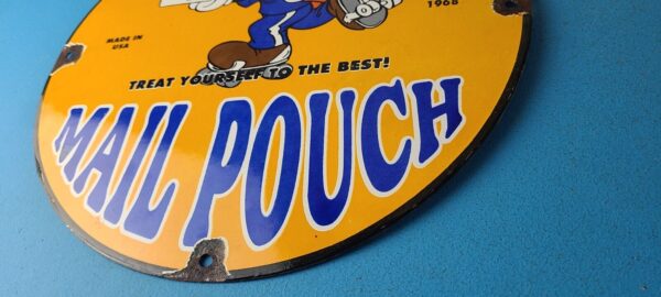 Vintage Mail Pouch Sign Mickey Mouse Tobacco Chew Gas Pump Porcelain Sign 305710701767 9