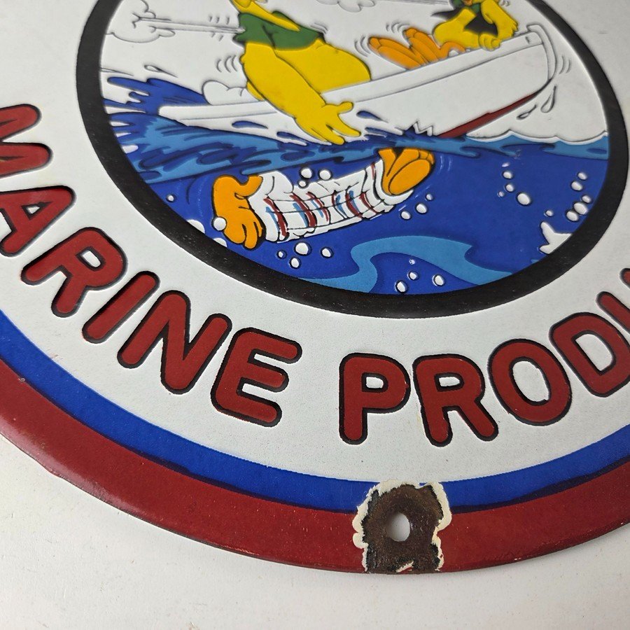 Vintage Marine Products Sign - Valvoline Gas Pump Station Porcelain Sign - Image 10