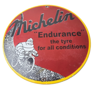 Vintage Michelin Tires Sign - Gas Oil Pump Garage Motorcycle Auto Service Sign