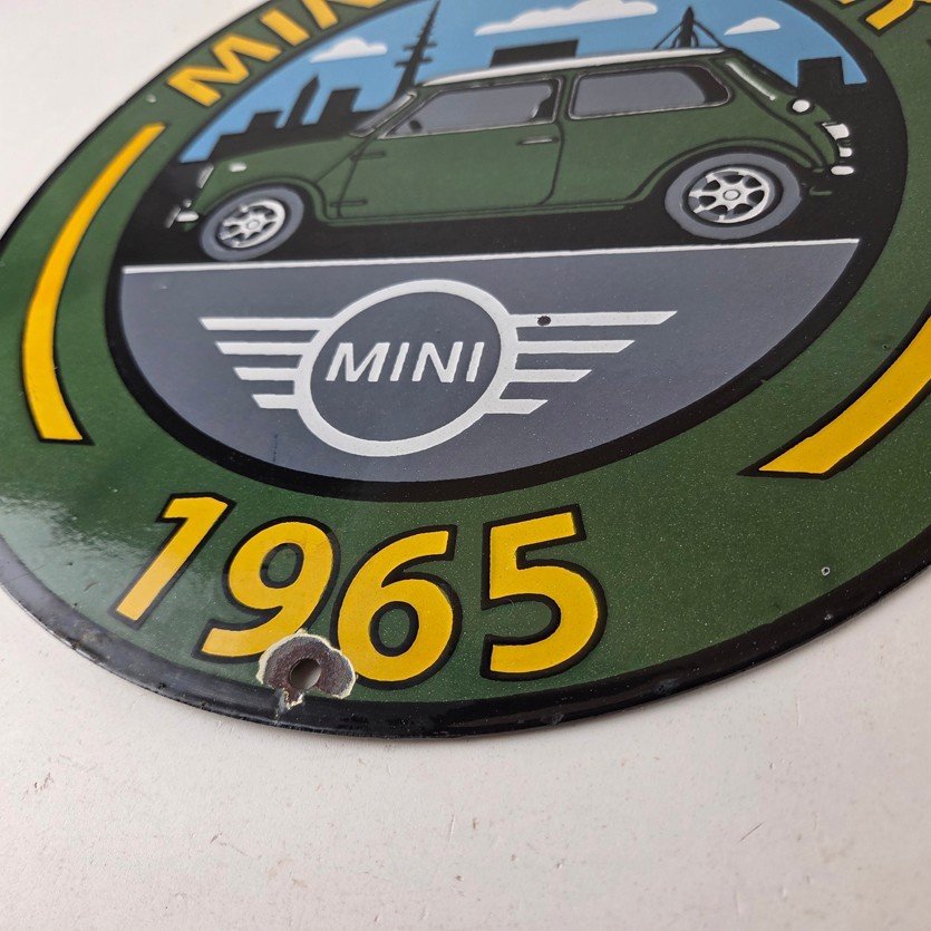 Vintage Mini Cooper S Sign - Porcelain Service Automobilia Car Sales Gas Sign - Image 14