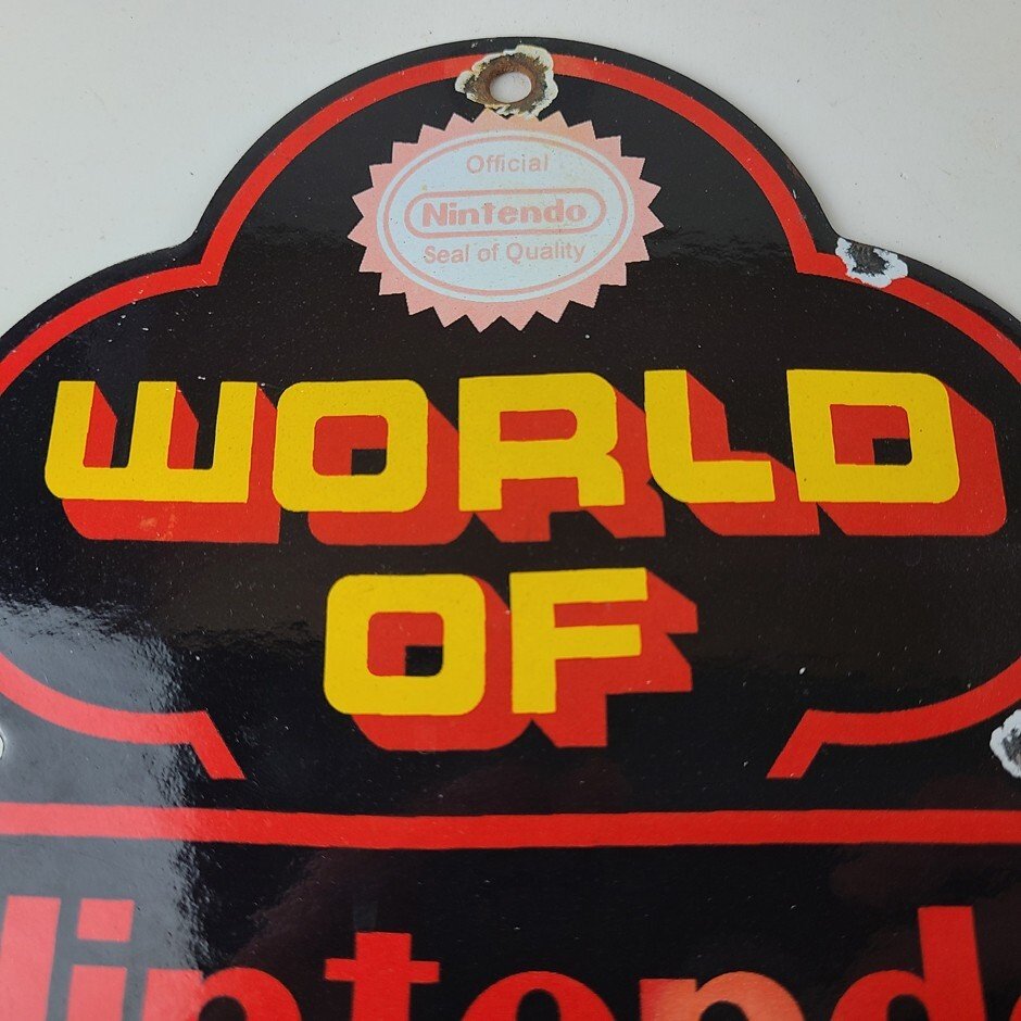 Vintage Nintendo Video Game Sign - Video Game Console Porcelain Gas Pump Sign - Image 3