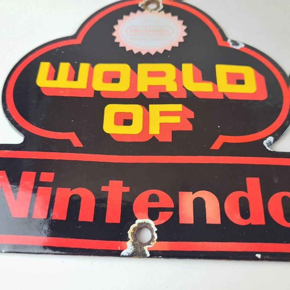 Vintage Nintendo Video Game Sign - Video Game Console Porcelain Gas Pump Sign - Image 4