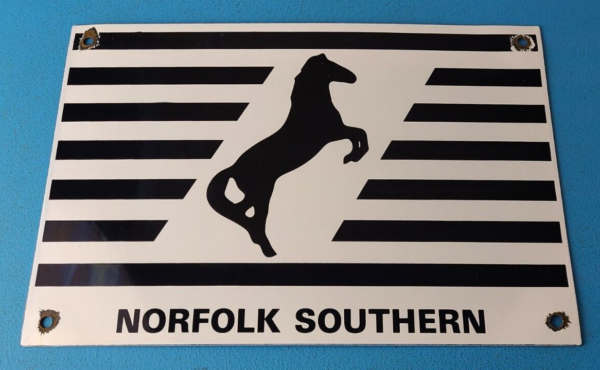 Vintage Norfolk Southern Railroad Sign Porcelain Train Ticket Station Sign 305702916957