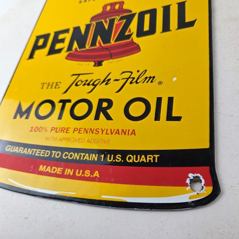 Vintage Pennzoil Porcelain Sign - Motor Oil Can Porcelain Pennsylvania Sign - Image 14