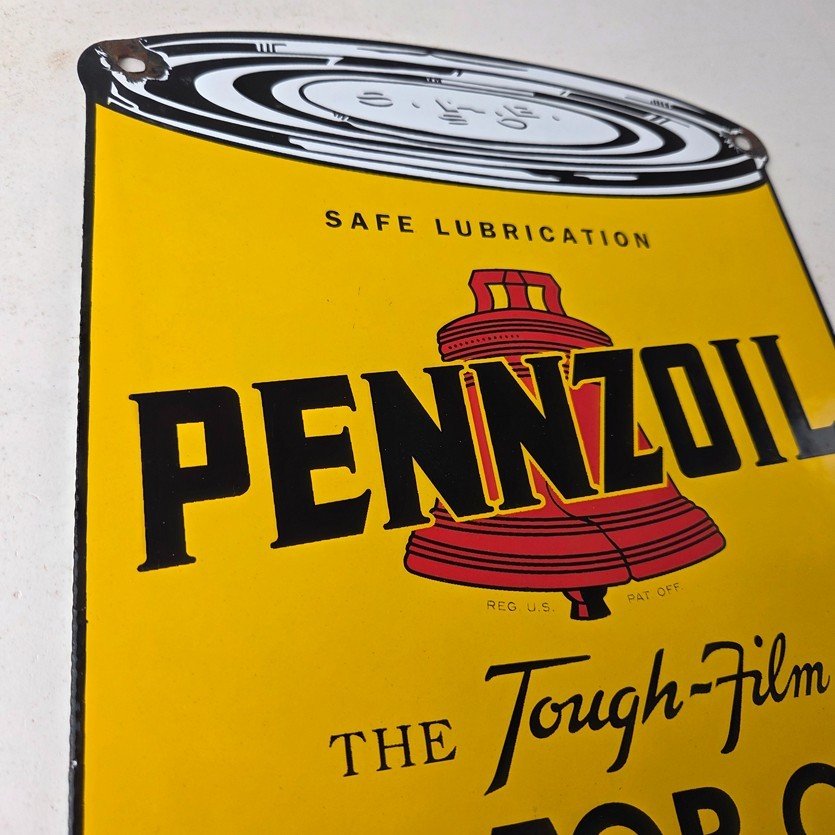 Vintage Pennzoil Porcelain Sign - Motor Oil Can Porcelain Pennsylvania Sign - Image 5
