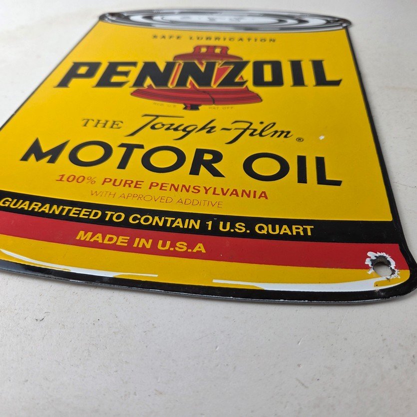 Vintage Pennzoil Porcelain Sign - Motor Oil Can Porcelain Pennsylvania Sign - Image 10