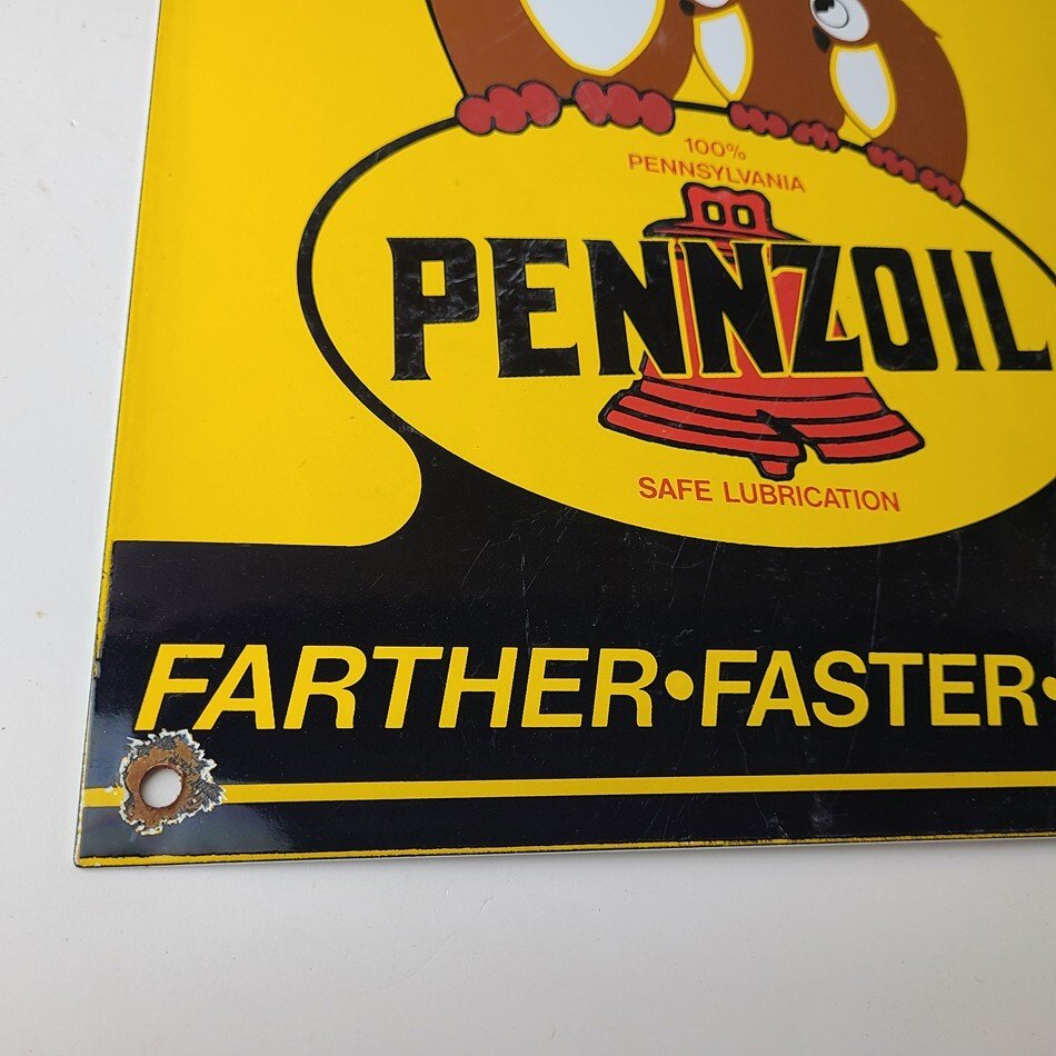 Vintage Pennzoil Porcelain Sign - Porcelain Gas Advertising Pennsylvania Sign - Image 7