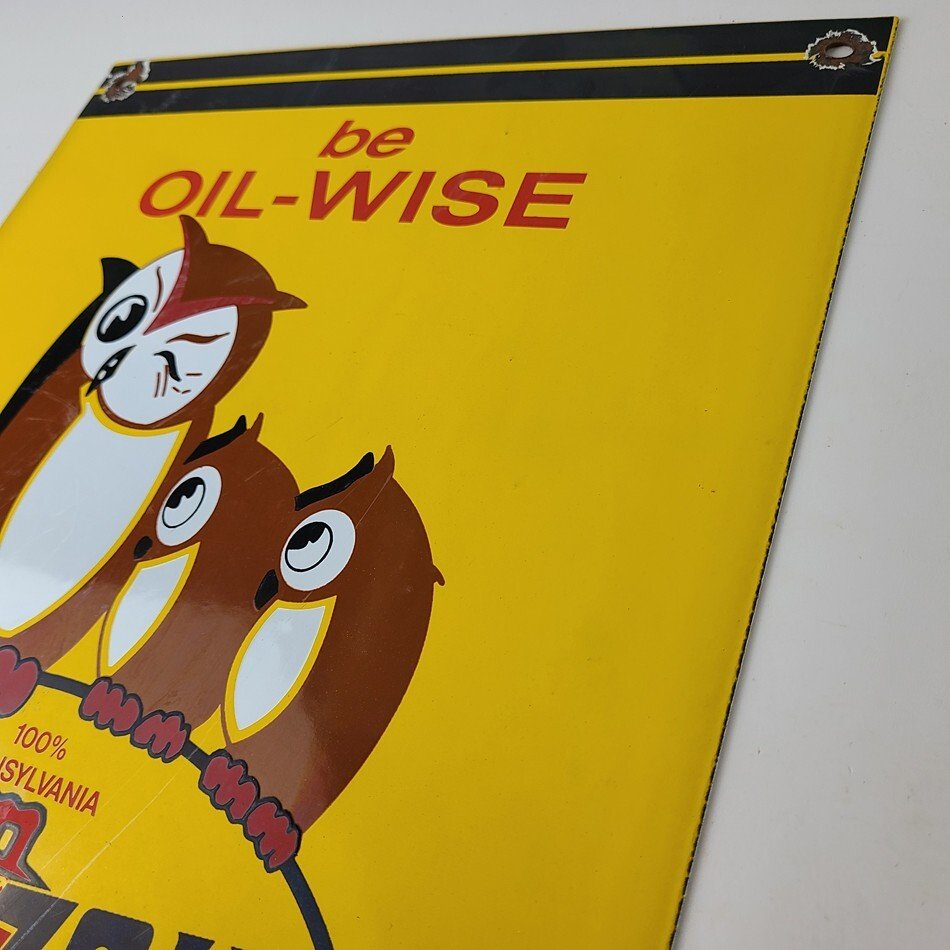 Vintage Pennzoil Porcelain Sign - Porcelain Gas Advertising Pennsylvania Sign - Image 8