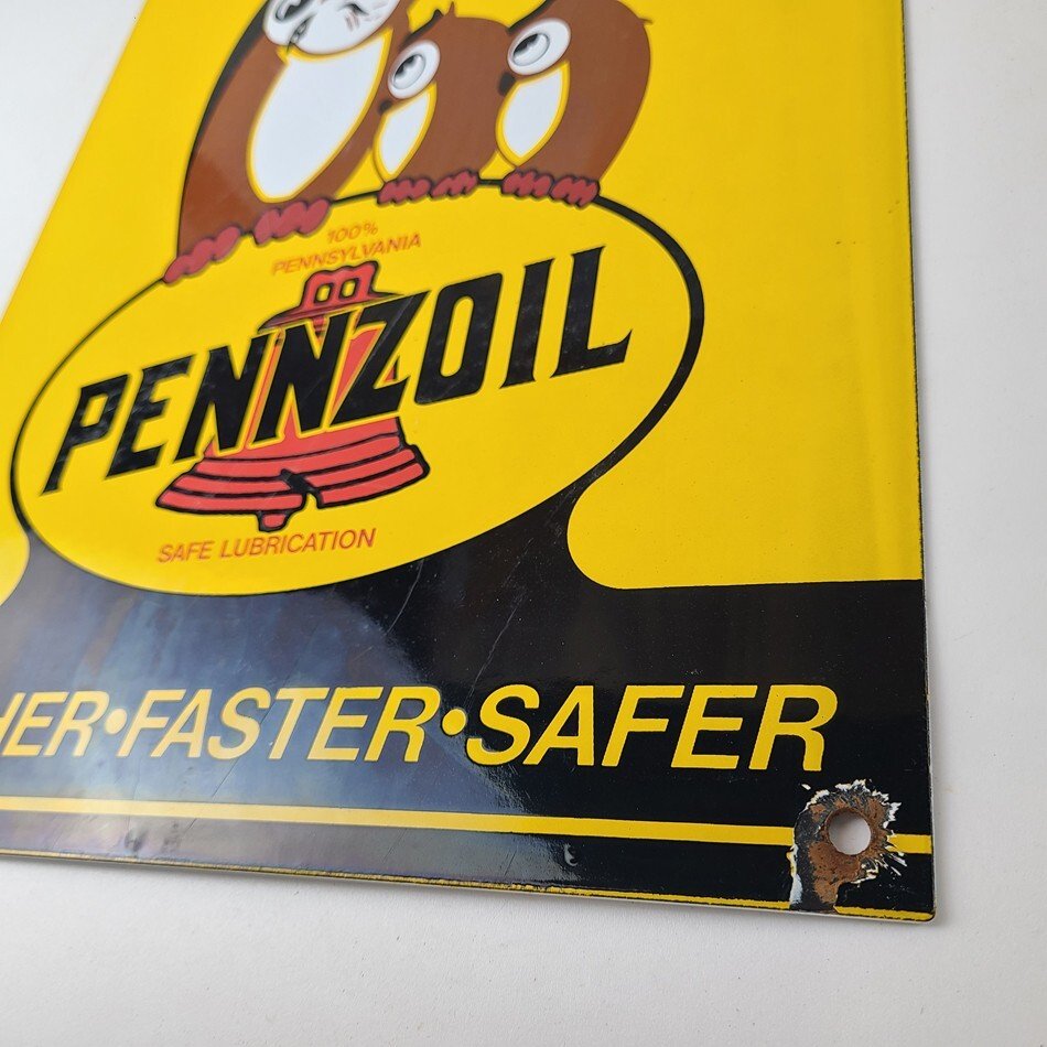 Vintage Pennzoil Porcelain Sign - Porcelain Gas Advertising Pennsylvania Sign - Image 10