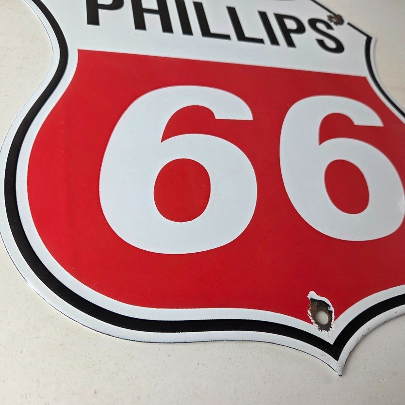 Vintage Porcelain Sign - Phillips 66 Gas Pump Service Station Sign - Image 11