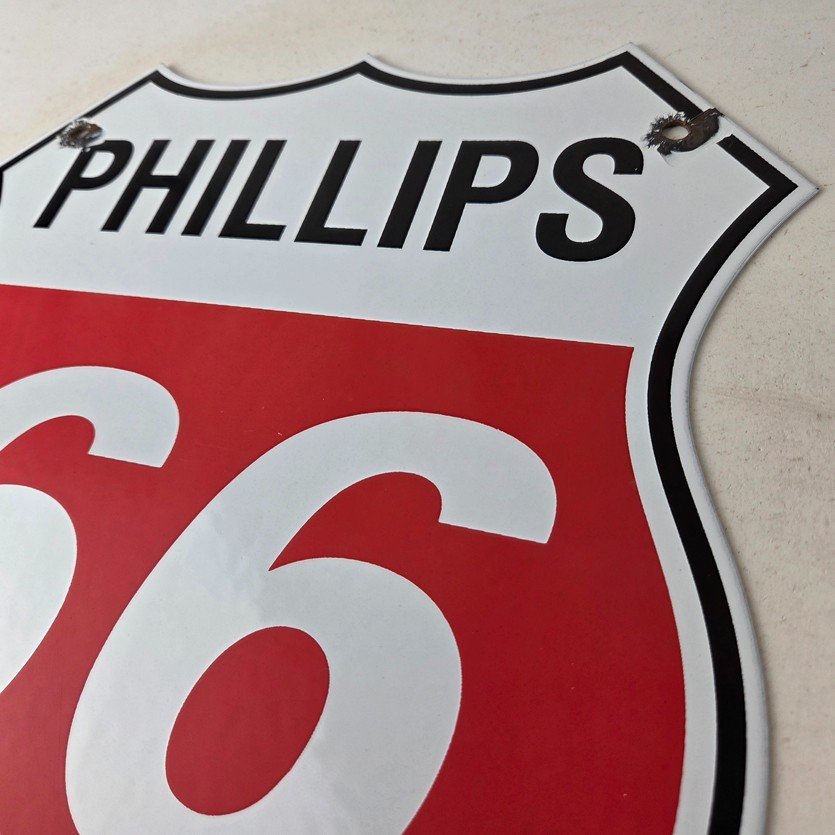 Vintage Porcelain Sign - Phillips 66 Gas Pump Service Station Sign - Image 12