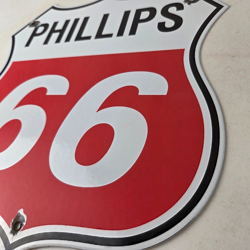 Vintage Porcelain Sign - Phillips 66 Gas Pump Service Station Sign - Image 13