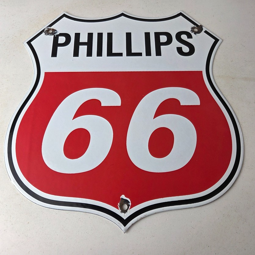 Vintage Porcelain Sign - Phillips 66 Gas Pump Service Station Sign - Image 15
