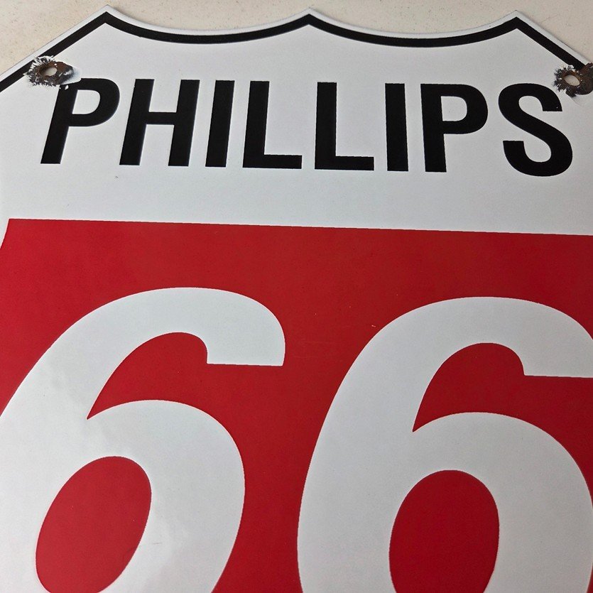 Vintage Porcelain Sign - Phillips 66 Gas Pump Service Station Sign - Image 3
