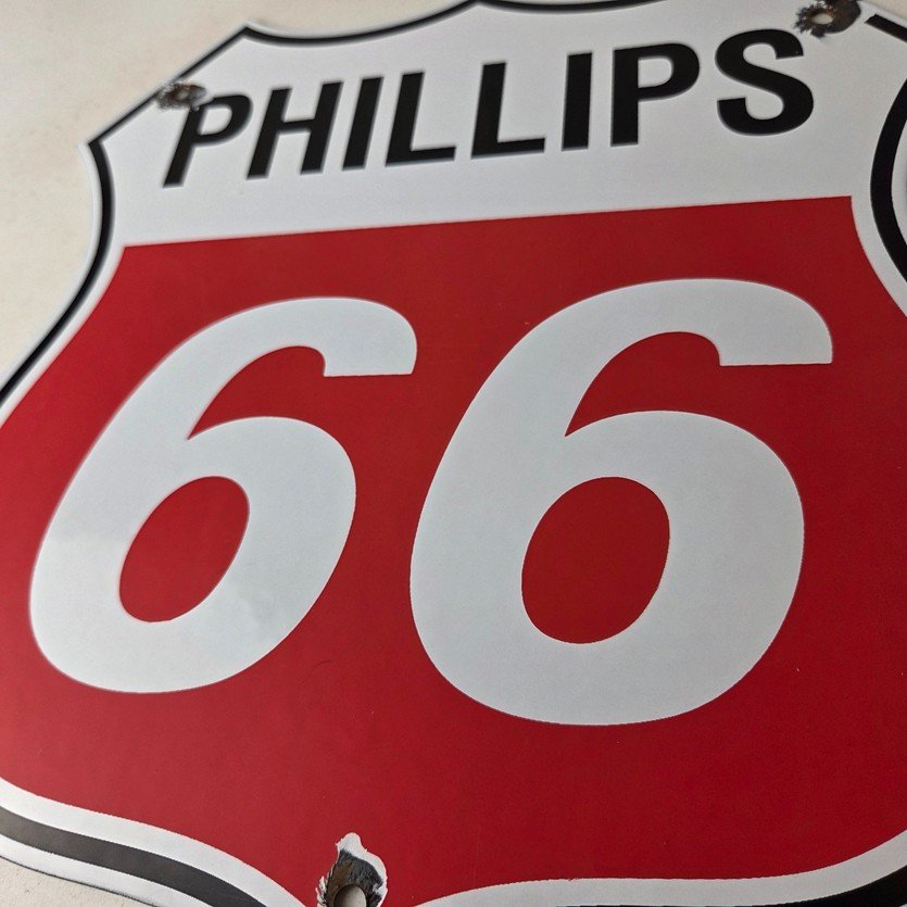 Vintage Porcelain Sign - Phillips 66 Gas Pump Service Station Sign - Image 4