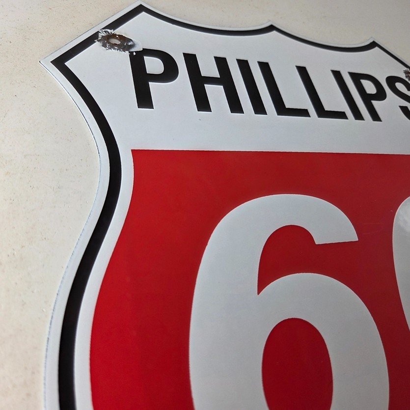 Vintage Porcelain Sign - Phillips 66 Gas Pump Service Station Sign - Image 5